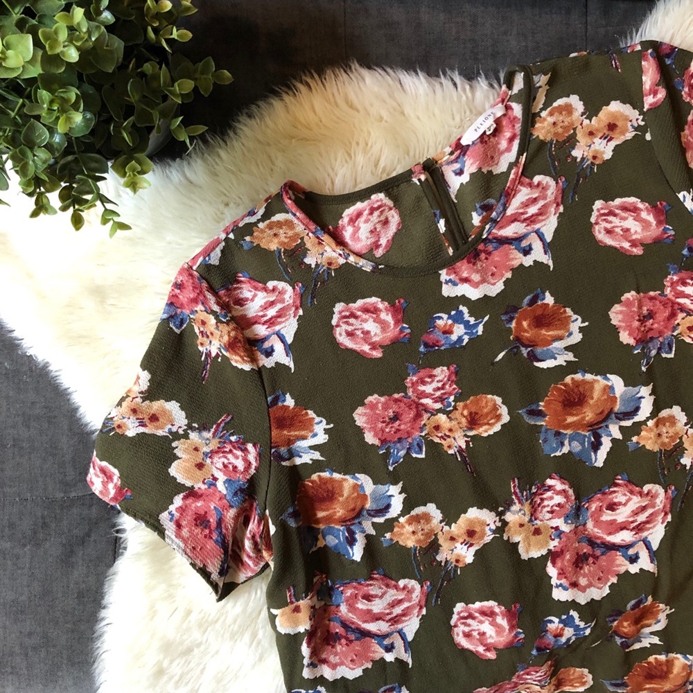 Pleione Floral Peplum Blouse
